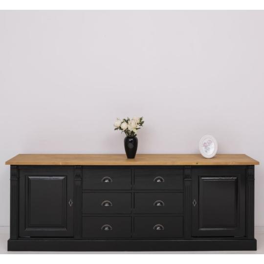 cierna vintage pribatna skrina velka country masivne drevo komoda stredomorska kuchyna jedalen obyvacka vintage vidiecky provensalsky provansalsky gazdovsky dom.jpg